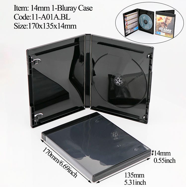 Premium 14mm Multi-Disc Blu-ray Replacement Cases | Single to 6-Disc Capacity | Professional Quality Clear/Blue/Black Storage Covers - 图片 9