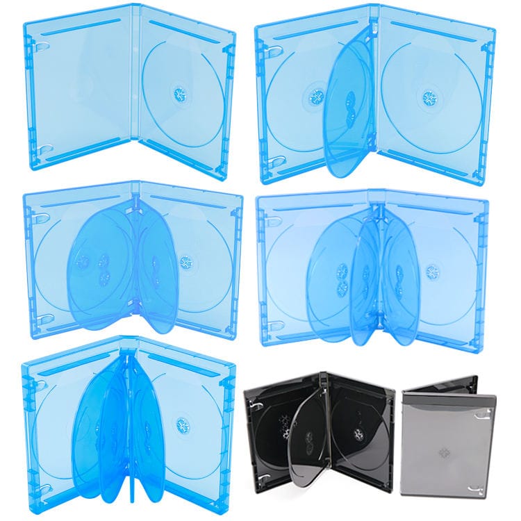 Premium 14mm Multi-Disc Blu-ray Replacement Cases | Single to 6-Disc Capacity | Professional Quality Clear/Blue/Black Storage Covers - 图片 3